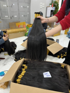 Cabello Humano Remy Virgen Vietnamita 100% con Cutícula Alineada, a Granel, de 10 a 40 Pulgadas, para Decoloración - Product Image 5
