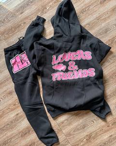 New Arrival Men Sweatsuit Set Graphic Embroidery Hoodie And Jogger <b>Pants</b> Manufacturer - Product Image 2