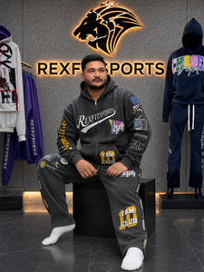Ensemble de survêtement personnalisé pour homme, sweat à capuche zippé en polaire premium et pantalon de survêtement, impression multicolore, broderie, patch, streetwear - Product Image 4