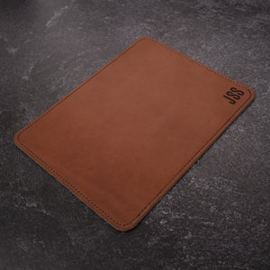 Genuine Leather <b>Mouse</b> Pad Decorative Stitching Desk Mat Premium Cowhide Leather Mousepad for Stylish Work LMP-0090 - Product Image 2