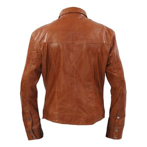 Men's Brown Satin Anti-Wrinkle ODM Casual Moto T-<b>Shirt</b> Full Sleeve Stand Collar Solid Color Winter Wear - Product Image 6