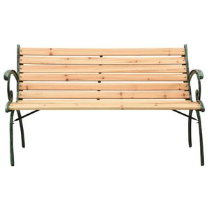 Panca da Giardino Durevole Larga 123 cm in Legno di Abete Naturale Massiccio per Patio - Product Image 2