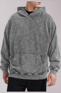 Solid Heavy Jersey Color New Arrival <b>Mens</b> Hoodies Boxy Fit High Street Fashion Minimalist Pullover <b>Sweatshirt</b> - Product Image 2