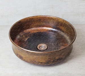 Nouvelle Tendance : Lavabo de Salle de Bain Moderne en Cuivre Plaqué Or, Vasque Ronde Artistique à Poser, Facile à Nettoyer, avec Vidange Intégré - Product Image 6