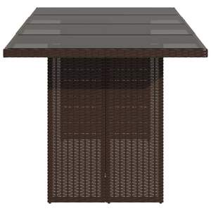 Mesa de Jardín de Ratán Sintético Marrón con Acero con Recubrimiento en Polvo y Tapa de Vidrio Templado - Product Image 5