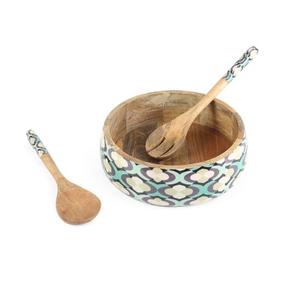 Tazón de Madera Redondo con Diseño Impreso para Servir Ensaladas, Sopas y Comida, Ideal para Cocina y Marketing, en Oferta - Product Image 5