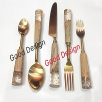 Ensemble de couverts en acier inoxydable avec manche en acrylique Lucite, finition miroir, design européen, pour mariage, options transparentes et noires