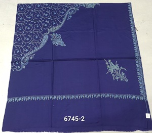 Ladies Kashmiri Hand-Needle(SOZNI) Work Border Design Semi <b>Pashmina</b> <b>Shawls</b> - Product Image 3