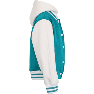 เสื้อแจ็คเก็ต Letterman แบบมีฮู้ดสั่งทำพิเศษ ผลิตจากโรงงานโดยตรง MOQ ต่ำ คุณภาพสูง ผลิตจากผ้าขนสัตว์และหนังแท้ พร้อมปักโลโก้ตามต้องการ - Product Image 2