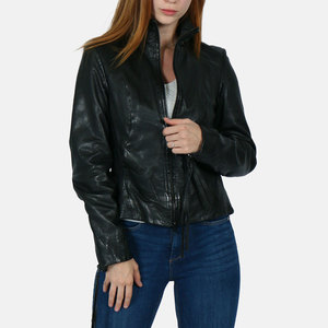 Handmade Custom Cropped Leather Jacket for Women Belted Waist Zip Design Made In Best Material Women Fashion Leather Jackets - Product Image 1
