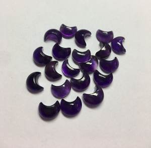 Lote de 10 Gemas Sueltas de Amatista Natural en Forma de Luna, Cabujón con Reverso Plano para Joyería - Product Image 4