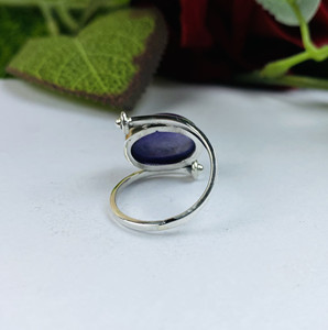 ประณีต925คลาสสิกสเตอร์ลิงเงิน unisex อุปกรณ์เสริมปาร์ตี้งานแต่งงานอเมทิสต์เพชรอเมทิสต์ทรงวงรีทำด้วยมือขอบแหวนที่ดี - Product Image 2