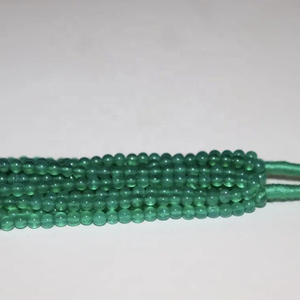 ลูกปัดกลมนิลสีเขียวธรรมชาติขนาด4มม. ลูกปัดอัญมณีสีเขียว - Product Image 4
