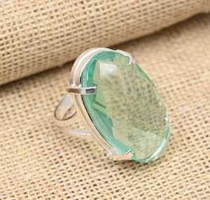 Bague en argent sterling 925 avec pierre précieuse Apatite aquatique, faite à la main, magnifique bijou, cadeau d'anniversaire pour elle - Product Image 4