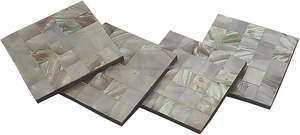 Sous-verres carrés en nacre véritable | Design sophistiqué en mosaïque pour une décoration intérieure et une expérience de restauration élégantes - Product Image 5