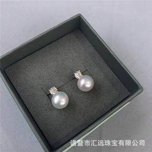 ต่างหูมุกน้ำจืดสีขาวคุณภาพสูง 7-9 มม. ดีไซน์อเนกประสงค์ เงินแท้ 925 สไตล์ราชินี รูปทรงกลม - Product Image 5