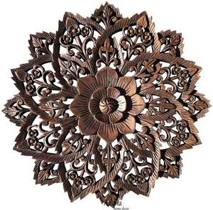 Panel decorativo de pared con tallado en madera de diseño antiguo, con acabado perfecto y tamaño estándar. - Product Image 1