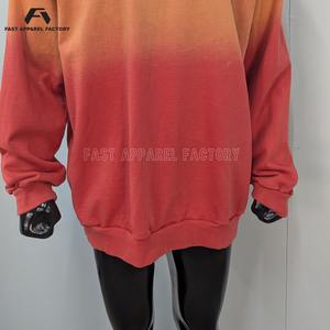 Sudadera Naranja para Hombre de Calidad Superior, Material de Algodón Personalizado, Estilo Urbano, Lavado Ácido, Parches, Sudadera para Hombre - Product Image 2