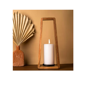 Porte-bougie simple en bois naturel pour mariage, fête, Ramadan, support spécial pour bougies chauffe-plat pour la décoration de la maison et de la table - Product Image 1