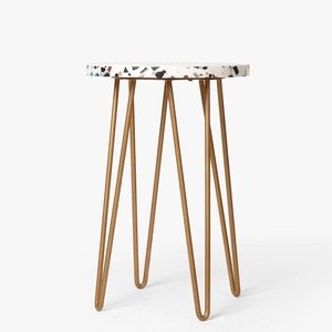 Maceta Decorativa Rústica de Madera Hecha a Mano con Incrustaciones de Madreperla y Patas de Metal para Hogar y Jardín - Product Image 2