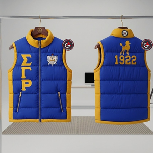 Gilet bouffant Sgrho personnalisé de haute qualité de style de rue tenues décontractées gilet bouffant de sororité pour hommes - Product Image 3