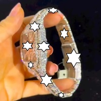 RUDRA JEWELS UHREN Baguette Skelett Edelstahl Automatische Mechanische Bewegung Sport Elegant Moissanit Quadratischer Kristall