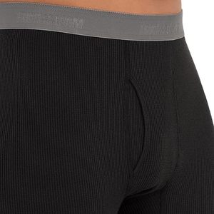 Leggings Negros de Cintura Alta para Hombre, Ajustados, de Punto, de Algodón y Poliéster, Largos, 140g, Casuales de Invierno, de Color Sólido, Transpirables y Térmicos - Product Image 4