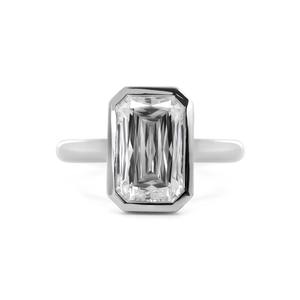 แหวนทองคำ 14K สีเหลือง 3 กะรัต ทรงคริสคัท ประดับเพชรทรงกลมแบบแล็บ พร้อมวงแหวนซ่อนรอบเพชร สำหรับผู้หญิง - Product Image 1