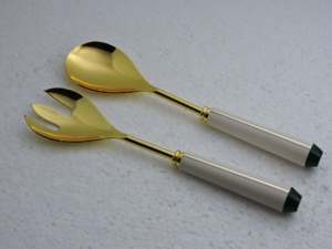 Stainless Steel <b>Salad</b> <b>Server</b> With Resin Handle Handmade Kitchen Serving Spoon Fork Set For Wholesale Export Manufacturer - Product Image 3