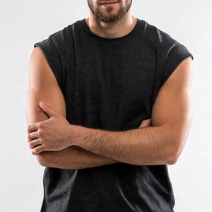 Camiseta sin mangas con cuello redondo para hombre, ropa para correr, camisetas de cuello redondo para hombre, ropa de gimnasio y fitness, camisetas sin mangas para hombre - Product Image 2