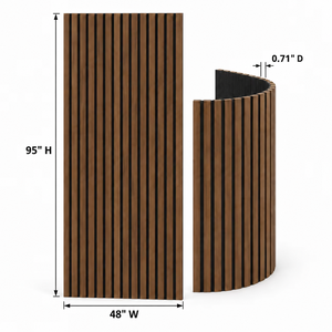 Panneau mural flexible moderne en MDF avec placage bois et feutre acoustique pour isolation phonique, écologique, pour murs intérieurs - Product Image 2