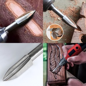 5-teiliges 6mm Schaft 3-12mm Hochgeschwindigkeitsstahl Dreiklingen-Fräser-Set für DIY Holzbearbeitung, Schnitzerei und Gravur - Product Image 2
