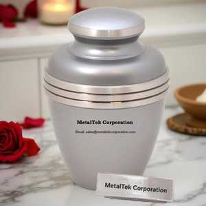 Aluminium Metal Green Cremation <b>Urn</b> Human Ashes <b>Large</b> Funeral Memorial <b>Urns</b> Customized Colour Decorative Adult Burial Jars <b>Urns</b> - Product Image 5