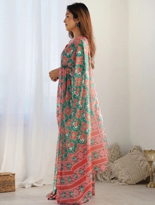 Sari de Chifón KV Estampado para Uso Diario - Product Image 3