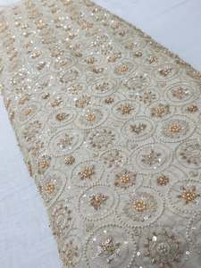 Tissu de broderie perlée haut de gamme, Tissu personnalisé, Tissu à sequins, Tissu dentelle, Vêtements de mode, Boutique de prêt-à-porter, Vente en gros, Fournisseur d'exportation - Product Image 3