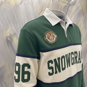 Chemise en jersey respirante unisexe Snowgrace à col en V court, rayée, coupe décontractée, printemps-été, adulte, polyester, broderie lettre - Product Image 6