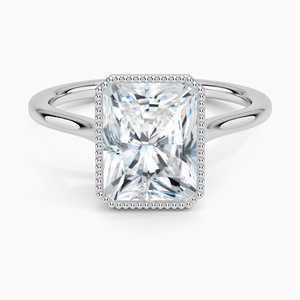 Bague SOJ 023 en argent 925 plaqué platine, moissanite taille radiant 2 carats couleur D, sertie clos Margot, certifiée GRA, pour mariage, prix bas - Product Image 1