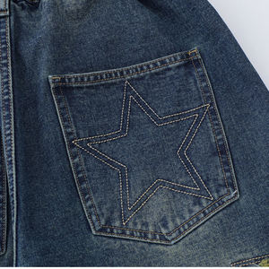Shorts en jean stretch taille mi-haute pour femme, coupe ajustée, décontracté d'été, 100% coton, séchage rapide, respirant, délavage moyen, livraison rapide, vente en gros - Product Image 5