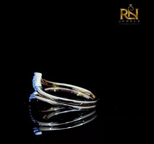 V Shaped Chevron Pave Lab Grown Diamond Men's Luxury Band Solid Gold Curved Wedding <b>Ring</b> <b>Stacking</b> Jewelry OEM ODM Wholesale - Product Image 5