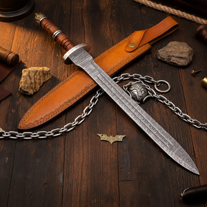 Épée professionnelle en acier Damas, forgée à la main, OEM ODM, couteau écologique de qualité supérieure, meilleure épée Damas artisanale - Product Image 4