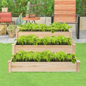 Fioriera Verticale a 3 Livelli in Legno per Fiori e Verdure con Funzione di Irrigazione - Product Image 2