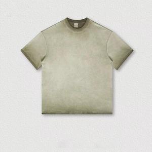 T-shirt à manches courtes pour homme, coupe classique, col rond, décontracté, couleur unie, jersey tricoté, 100% coton, teinture unie - Product Image 4