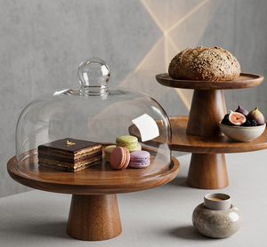 Support à gâteau artisanal en bois massif pour anniversaire, mariage et décoration de fête, support à gâteau en bois pour table de desserts et usage domestique - Product Image 1