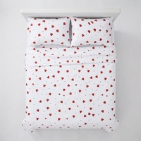 Parure de lit et 2 taies d'oreiller en coton 100% classique 150 fils/cm² de qualité supérieure, toutes saisons