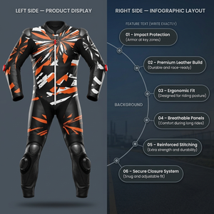 Traje de Motociclismo Unisex Premium con Protección CE, Resistente al Viento e Impermeable, Tallas Grandes, Personalizable con Logotipo Frontal OEM, para Verano e Invierno - Product Image 4