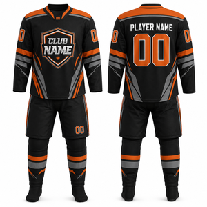 Ensemble de maillot de hockey sur glace personnalisé MEGAMAPLE, vêtements de sport pour hommes, chauffe-mains Opera, toutes saisons, 100% polyester, modèle à transfert thermique - Product Image 1