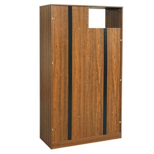 Moderna estantería 2 en 1 de madera marrón con casa para gatos, vitrina y caja de arena con estante para trepar - Product Image 1