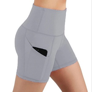 Shorts de cycliste pour femme bleu roi avec poche pour téléphone, taille haute, pour yoga, gym, entraînement, compression, tenue de sport, extensible - Product Image 6