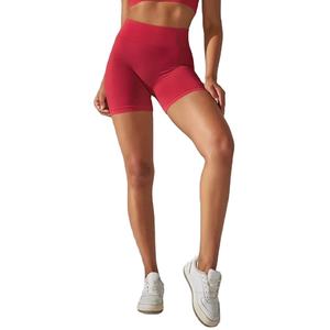 Pantalones cortos de gimnasio con logotipo personalizado 2025 para mujer, ropa deportiva transpirable de cintura alta de secado rápido con bolsillos, lavado de colores para correr - Product Image 3