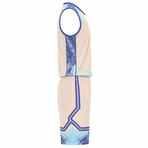 Ensemble de maillots de basket sans manches pour hommes, impression sublimée, polyester respirant, coupe athlétique, toutes saisons - Product Image 4